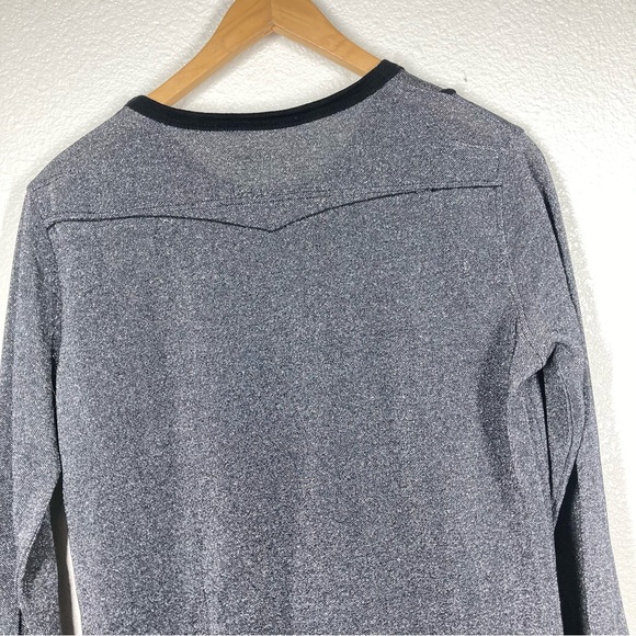 Zadig & Voltaire Metallic Shift Dress Small Crew Neck Long Sleeves Silver Black - Picture 13 of 16